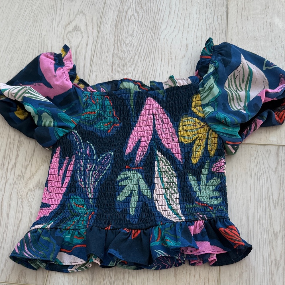 Francesca's Collections Multicolor Smocked Blouse